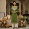 Green Long kashmiri Kurta