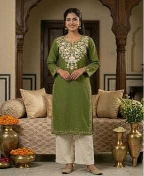 Green Long kashmiri Kurta